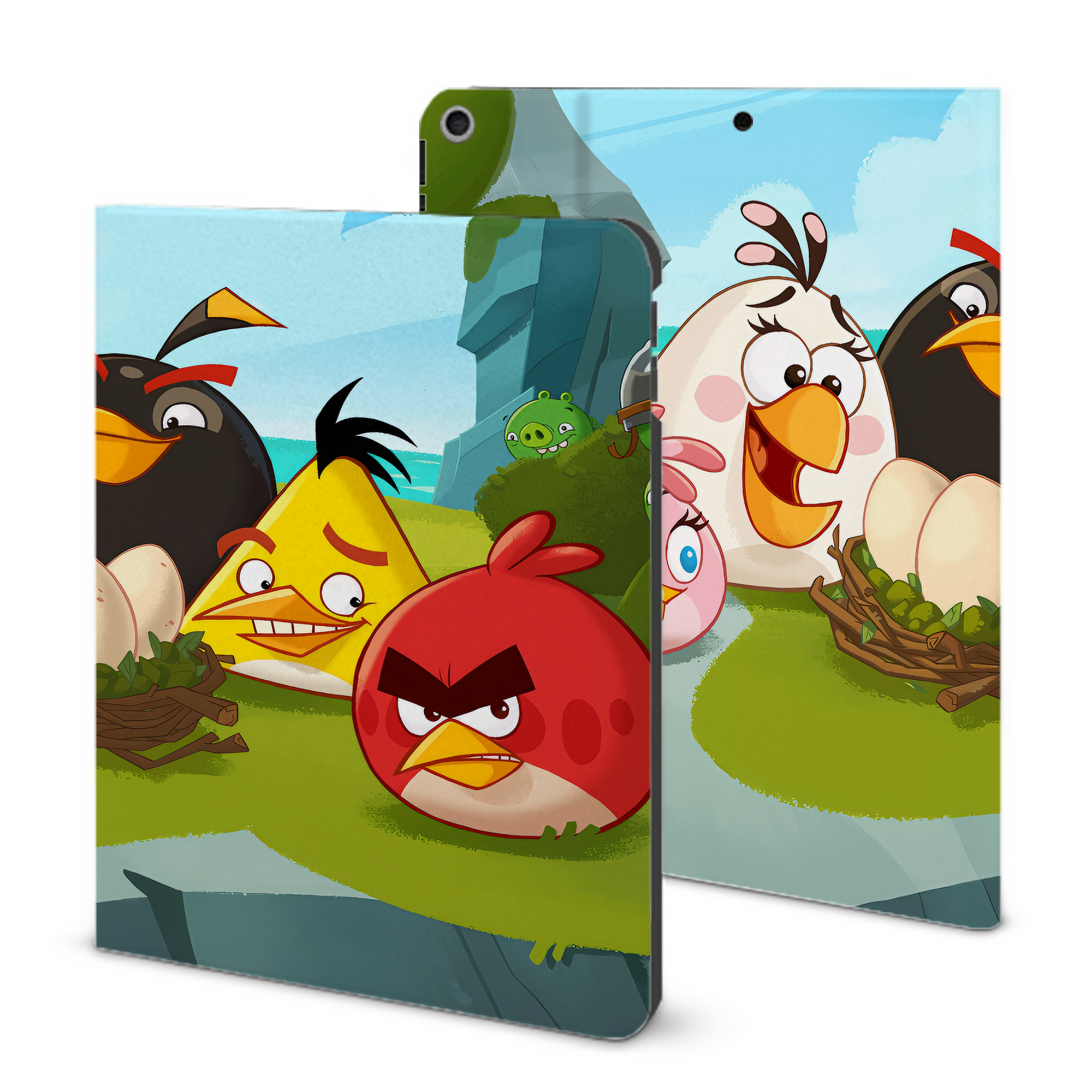 （画像用） Angry Birds アングリーバード IPad ケース ブック型 PUレザー TPU 耐衝撃 軽量 薄型 ペン収納なし 全面保護 IPad 各モデル対応